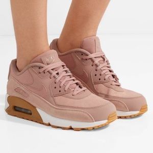 Nike Air Max 90,  antique rose, suede trim 9.5